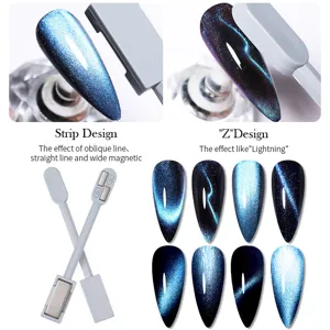 Double-Ended Cat Eye Nail Magnet Stick For Gel Polish Professional Manicure Tool Multifunctional Lightning Spar Nail Art Magnet