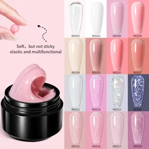 Gel per extension unghie non appiccicoso da 15ml per scultura 3D ed effetto Aurora