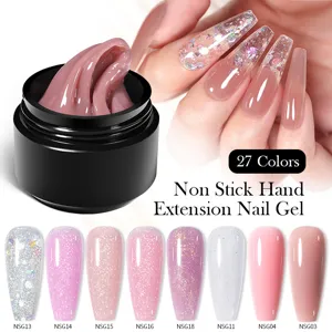 Gel per extension unghie non appiccicoso da 15ml in tonalità aurora per manicure pro