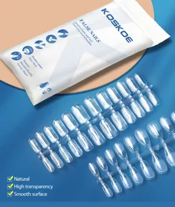 Uñas postizas transparentes de alta calidad y detalles de empaque para manicura pro