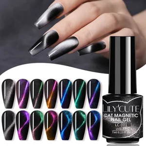 LILY'CUTE Cat Magnetic Nail Gel Polish for professional salon reflective laser nail art