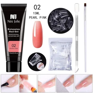 Σετ τζέλ επέκτασης νυχιών 15ml pearl pink με εργαλεία και πλήρη οδηγό βήμα προς βήμα