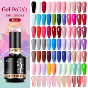 Σετ ημιμόνιμο βερνίκι 15ml BORN PRETTY 180 χρώματα, επαγγελματικό UV LED soak-off