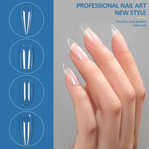 Uñas postizas transparentes profesionales en varias formas, sin rastro y ultra finas