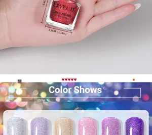 Il set di smalti glitterati laser LILY'CUTE mostra vari colori olografici belli.