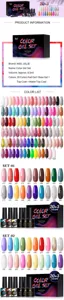 Vista dettagliata del set di smalti gel colorati Nee Jolie con 20 colori e basi top coat