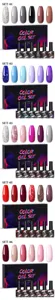 Detailed showcase of Nee Jolie 6-color UV LED nail gel polish sets in various shades