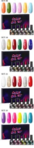 Née Jolie 6-color nail gel polish sets featuring vibrant UV LED soak-off shades.