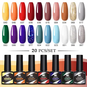 Set professionale di 20 colori smalto gel UV LED soak-off per unghie di Nee Jolie