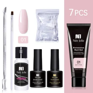 Kit completo de extensión de uñas de 7 piezas con gel constructor UV LED de 15ml