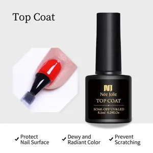 Nee Jolie 8.5ml soak-off UV LED top coat gel per una finitura lucida e antigraffio sulle unghie