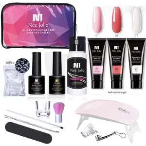 Kit completo professionale per extension unghie con gel da 15ml e mini lampada UV