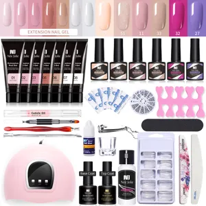 Kit de Gel de Extensión de Uñas Profesional Con Lámpara UV LED Geles de Colores y Herramientas de Manicura Mujer