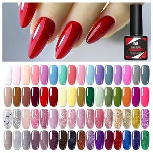 Set profesional 60 colores de esmalte gel Née Jolie UV LED con purpurina y lisos