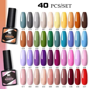 Vista dettagliata del set di smalti gel per unghie Née Jolie in 40 colori diversi