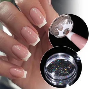 Transparenter Silikon Nagelstempel für French Manicure und Glitzer Applikationen