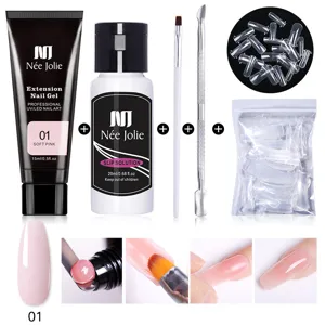 Kit completo de gel de extensión de uñas de 15ml con solución y tips para UV