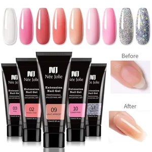 Set de gel de extensión de uñas de 15 ml Née Jolie con resultados de antes y después