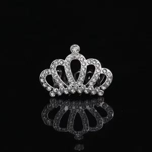 Detailansicht der Strass-Tiara Krone für Kinder mit glänzendem silbernem Metall-Finish