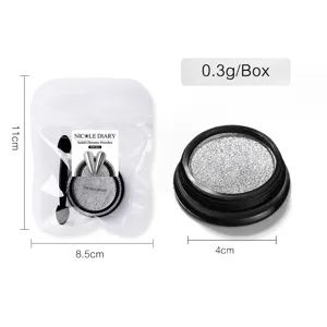 Nicole Diary polvere per unghie cromo solida 0,3g con applicatore e le dimensioni