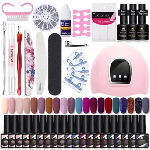 Kit professionale smalto gel 20 colori con lampada UV/LED e strumenti per manicure