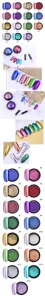 Set de 15 polvos para uñas efecto espejo cromado metálico para manicura de salón