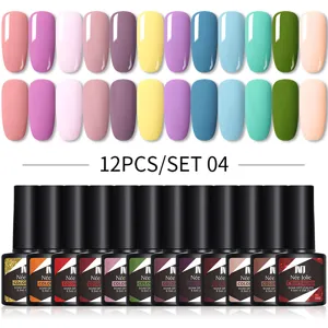 Set de 12 esmaltes de uñas en gel Née Jolie para manicura profesional con lámpara UV LED