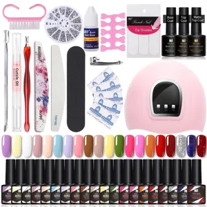 Née Jolie Kit Professionale Smalto Gel Con Lampada UV LED Colori Assortiti Base Top Coat Lucido Opaco Fai Da Te Strumenti Manicure Per Donna