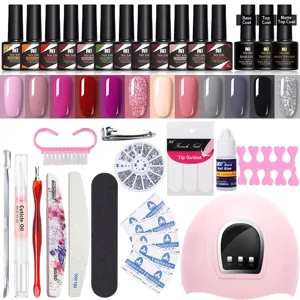 Kit completo per unghie in gel con 20 colori, lampada LED e strumenti per manicure pro