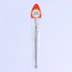 Dual-end stainless steel cuticle pusher and gel nail polish remover tool for manicure