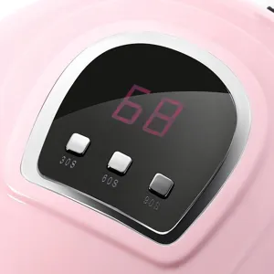 Detail of 54W LED nail lamp control panel with 30s 60s 90s timer settings