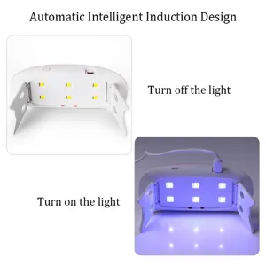 Detalle de la mini lámpara de uñas UV LED con modo de inducción automática inteligente