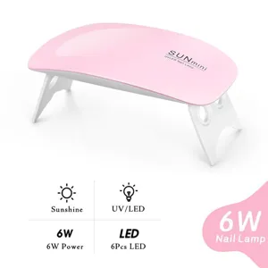 Detalles de la mini lámpara de uñas UV LED rosa de 6W con 6 LED especificaciones
