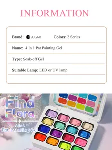 Detailed specs for UR SUGAR 16-color Pat Painting Gel palette with unique color codes.