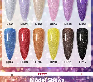Tavolozza colori smalto laser glitterato con 12 vivaci tonalità brillanti per manicure
