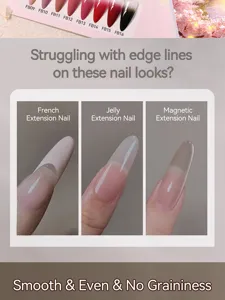 Close-up of UR SUGAR nail gel showing smooth gradient and extension nail effects.