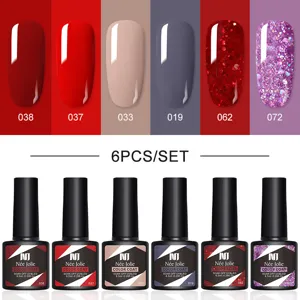 Coffret de 6 vernis à ongles gel UV Nee Jolie avec couleurs pailletées et unies pour manucure