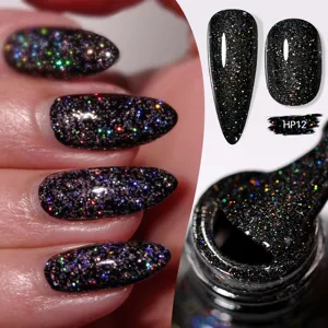 Smalto per unghie glitter laser LILY'CUTE con finitura olografica lucida e asciugatura rapida.