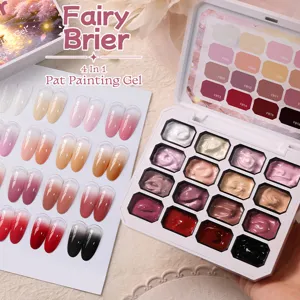 UR SUGAR 16-color pat painting gel palette for flower gradient and blush nail art effects