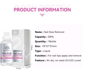 Informations produit dissolvant pour colle à ongles Born Pretty 50ml sans acétone