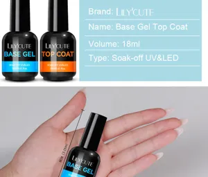 LILY'CUTE 18ml vernis à ongles gel base et top coat montrant la taille et détails