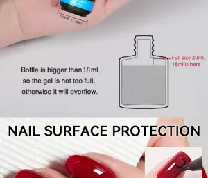 Détail du gel à ongles fonctionnel 18ml montrant la capacité et la protection de surface