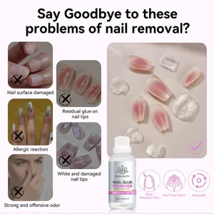 Vue détaillée du dissolvant BORN PRETTY pour colle à ongles sans résidu ni dommage cutané.
