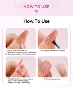 Instructions étape par étape pour utiliser le dissolvant de colle à ongles BORN PRETTY