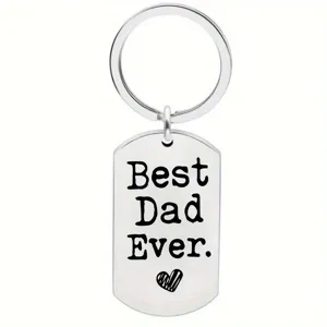 Edelstahl Schlüsselanhänger mit Gravur "Best Dad Ever" als Geschenk für Väter.