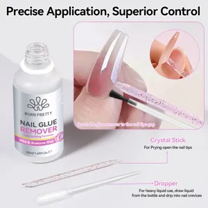 Kit dissolvant de colle à ongles BORN PRETTY avec bâton de cristal et compte-gouttes