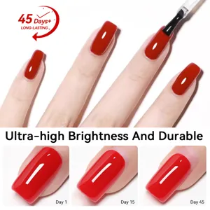 Vernis à ongles gel rouge longue tenue 45 jours avec brillance ultra-élevée et durable