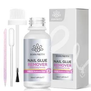 BORN PRETTY dissolvant pour colle à ongles avec formule hydratante douce et outils 50ml