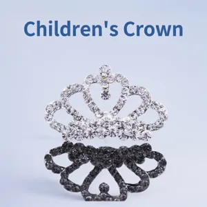 Legierung Strass Krone Haarschmuck Für Mädchen Prinzessin Geburtstag Tiara Silber Galvanisiert Haarkamm Für Party
