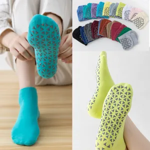 Professional non-slip yoga socks with triangle silicone grips for Pilates and fitness dance.